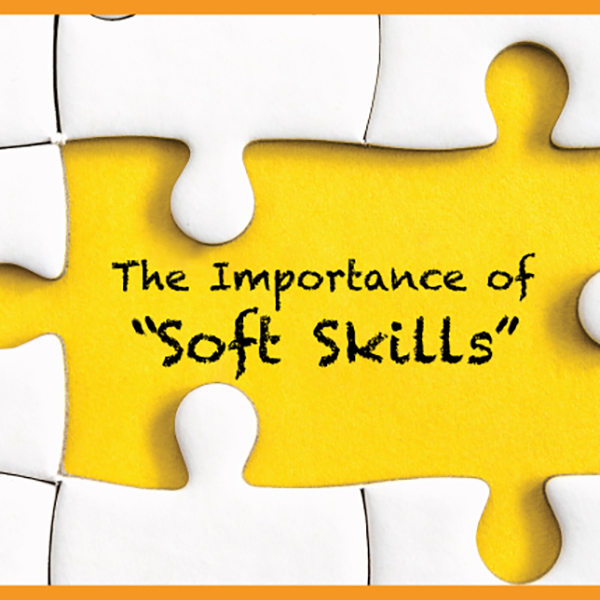 puzzle pieces with a the middle one missing with the title "The Importance of 'Soft Skills'"